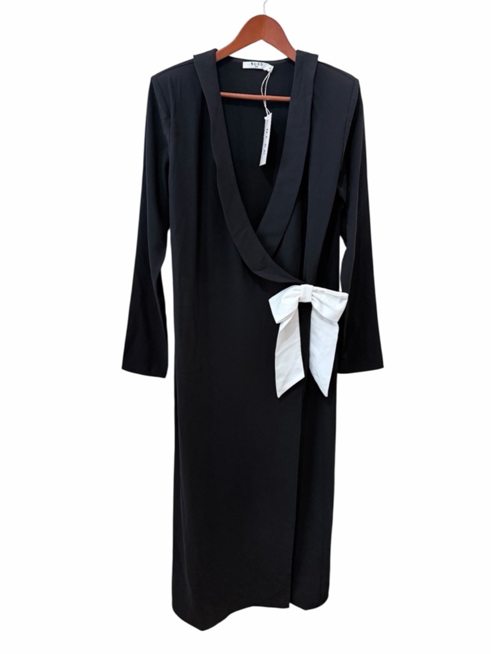 NAKD Flowy Tie Detail Maxi Dress Gown Black Tie Wedding Guest Formal NWT Small - Picture 2 of 10
